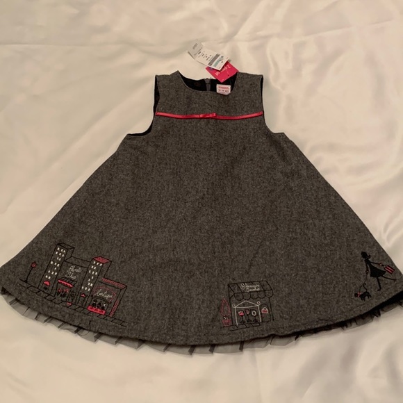 GYMBOREE 2 piece Outfit, size 18-24 Month, gray and pink with black lini… - Picture 1 of 16